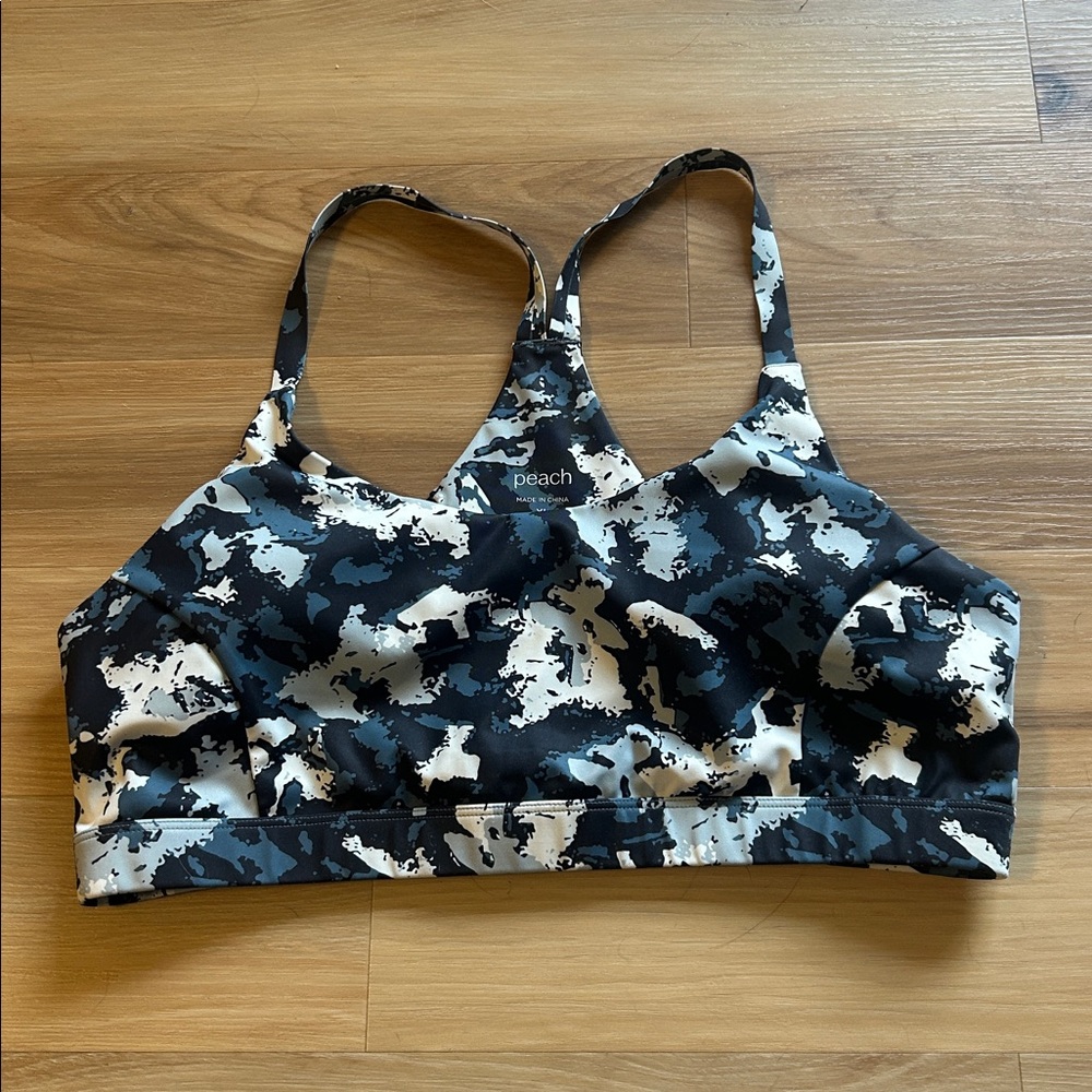 Peach Multi Colored Sports Bra